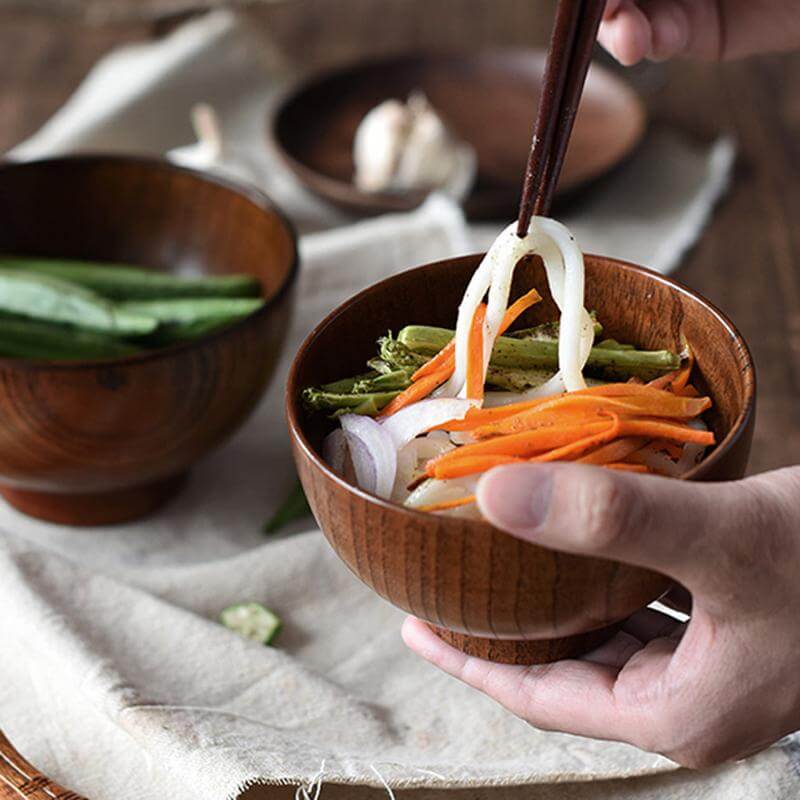 Japanese Style Wooden Bowl - Image 3