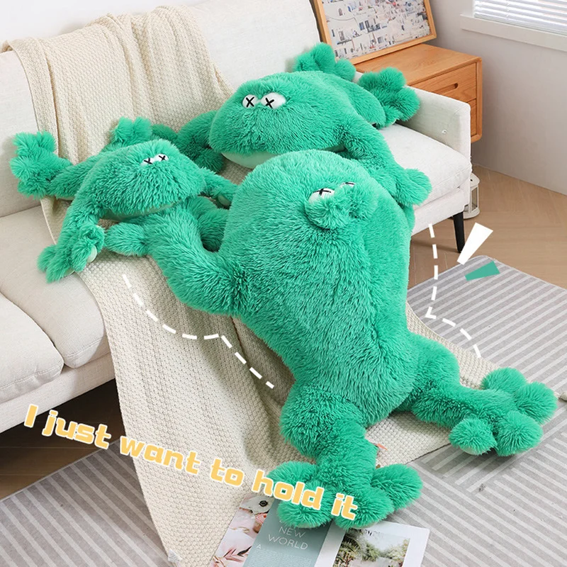 Jumbo Huggable Giant Green Frog Plush Toy - Image 5