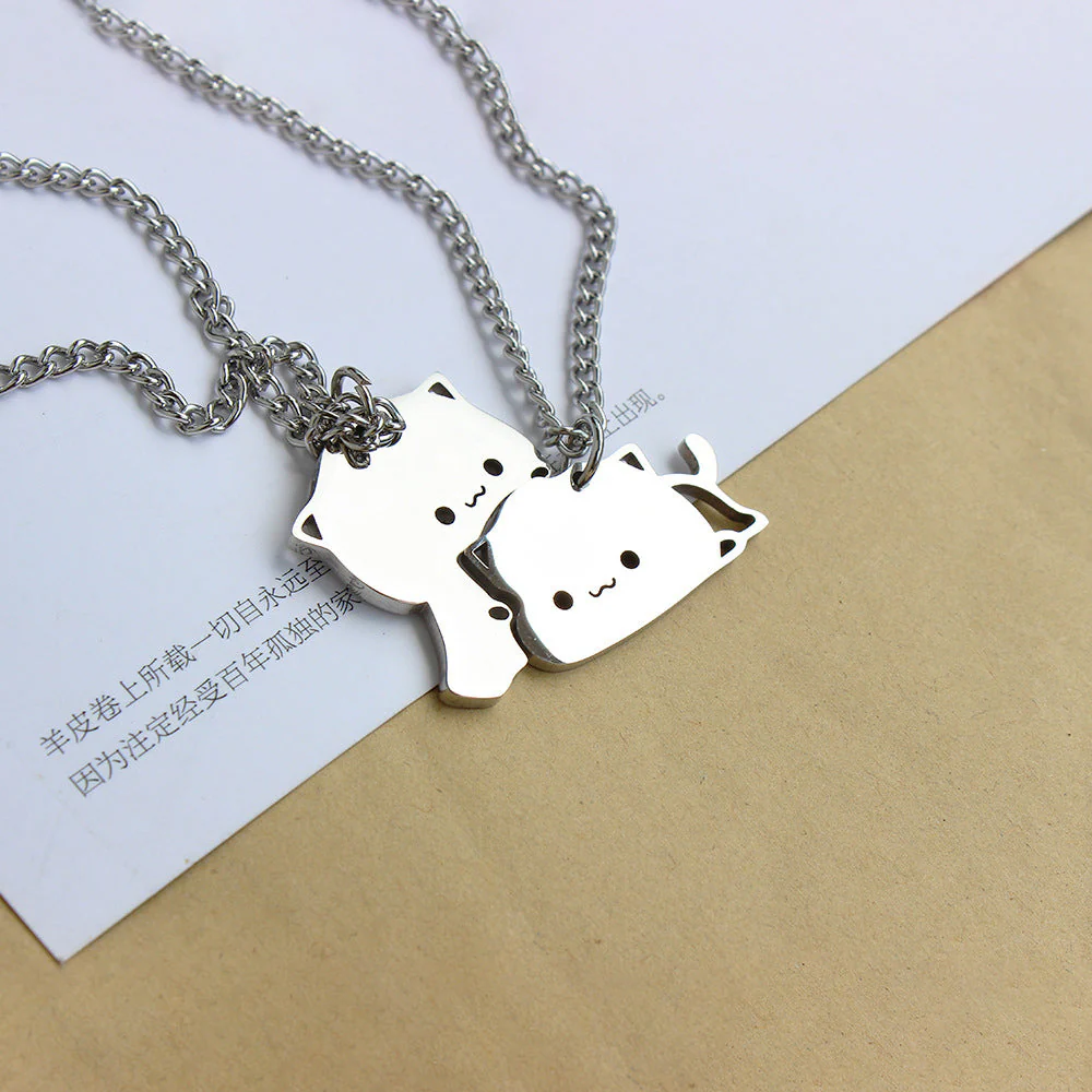 Kawaii Cat Couple Charm Cute Necklace - Image 2
