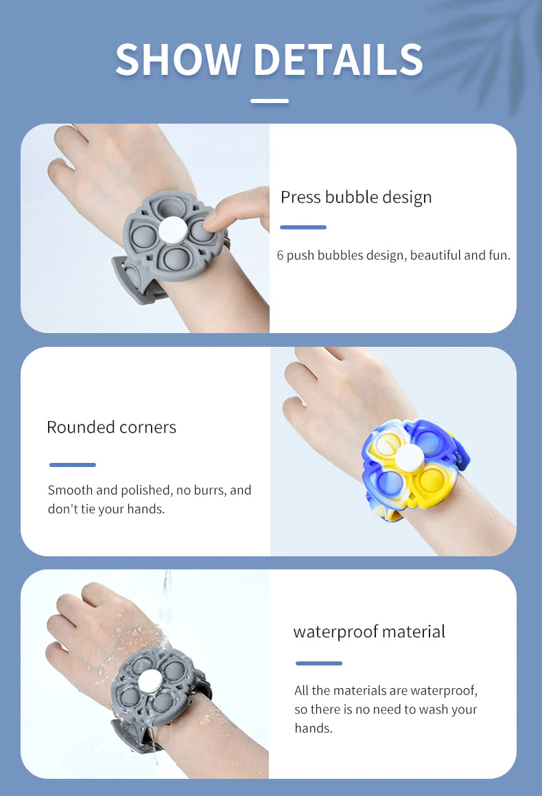 Kids Pop Play Fidget Spinner Bracelets - Image 4