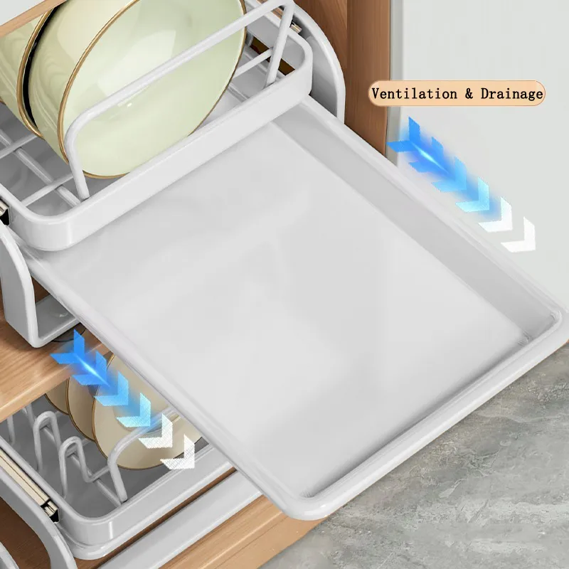 Kitchen Cabinet Sliding Storage Dish Rack - Image 4