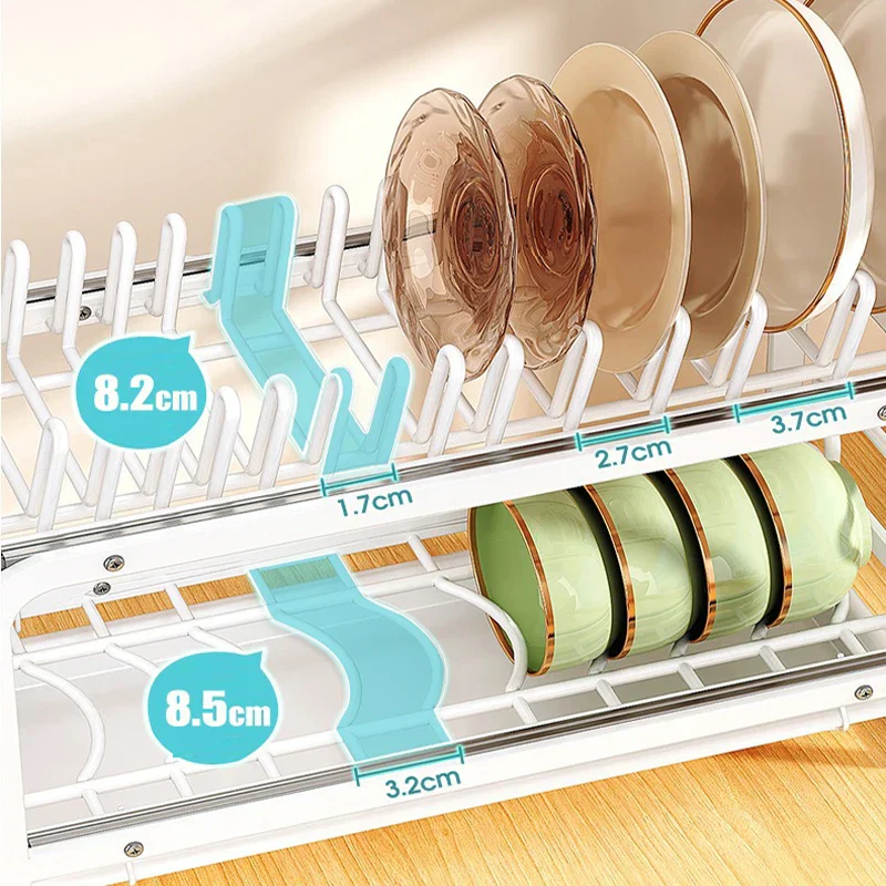 Kitchen Cabinet Sliding Storage Dish Rack - Image 5