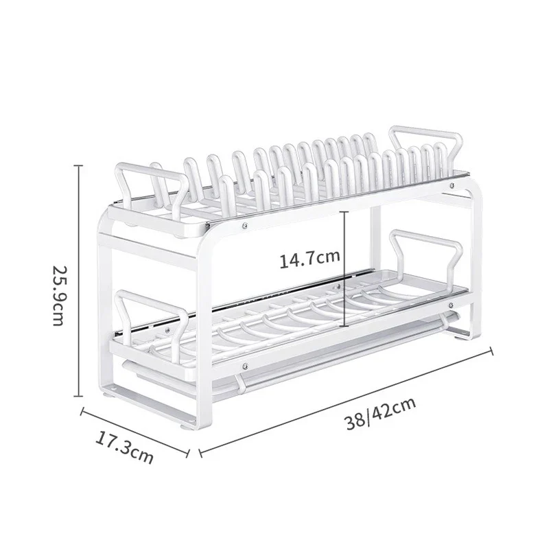 Kitchen Cabinet Sliding Storage Dish Rack - Image 6
