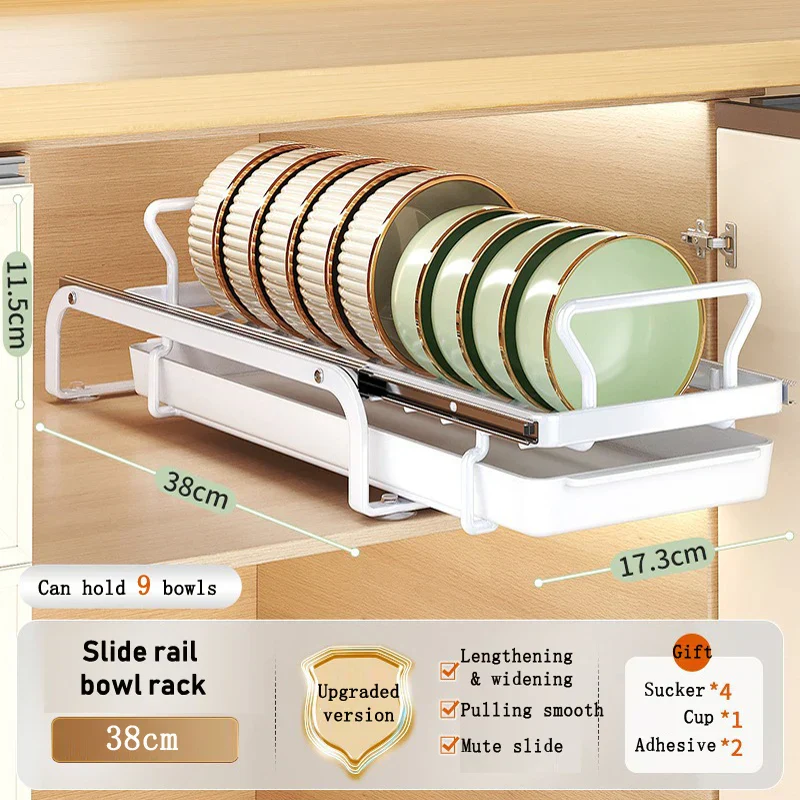 Kitchen Cabinet Sliding Storage Dish Rack - Image 7