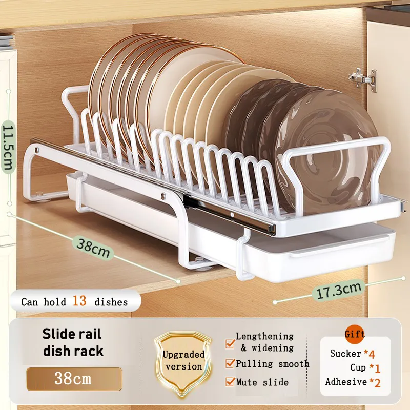 Kitchen Cabinet Sliding Storage Dish Rack - Image 8