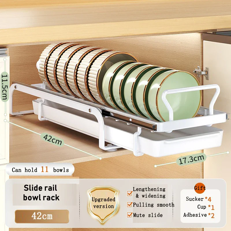 Kitchen Cabinet Sliding Storage Dish Rack - Image 9