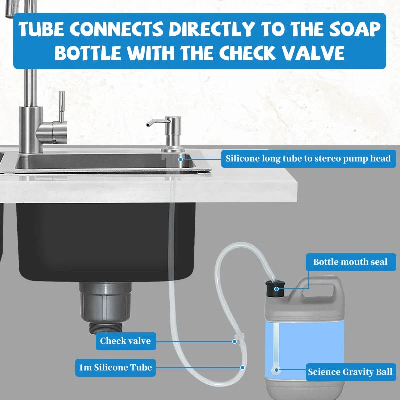 Kitchen Sink Built-in Liquid Soap Dispenser Kit - Image 4