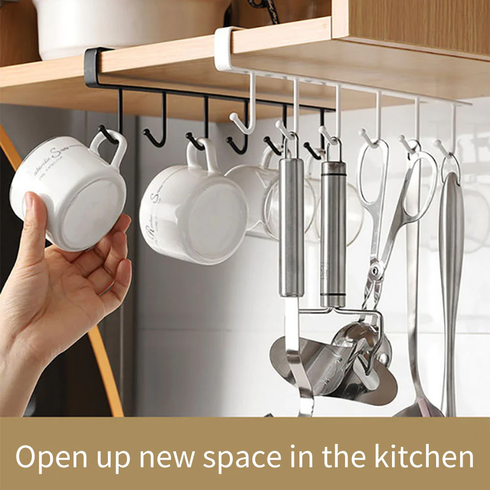 Kitchen Under Cabinet Organizer Hook Rack - Image 3