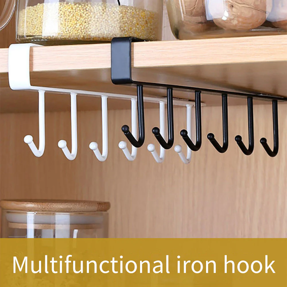 Kitchen Under Cabinet Organizer Hook Rack - Image 4