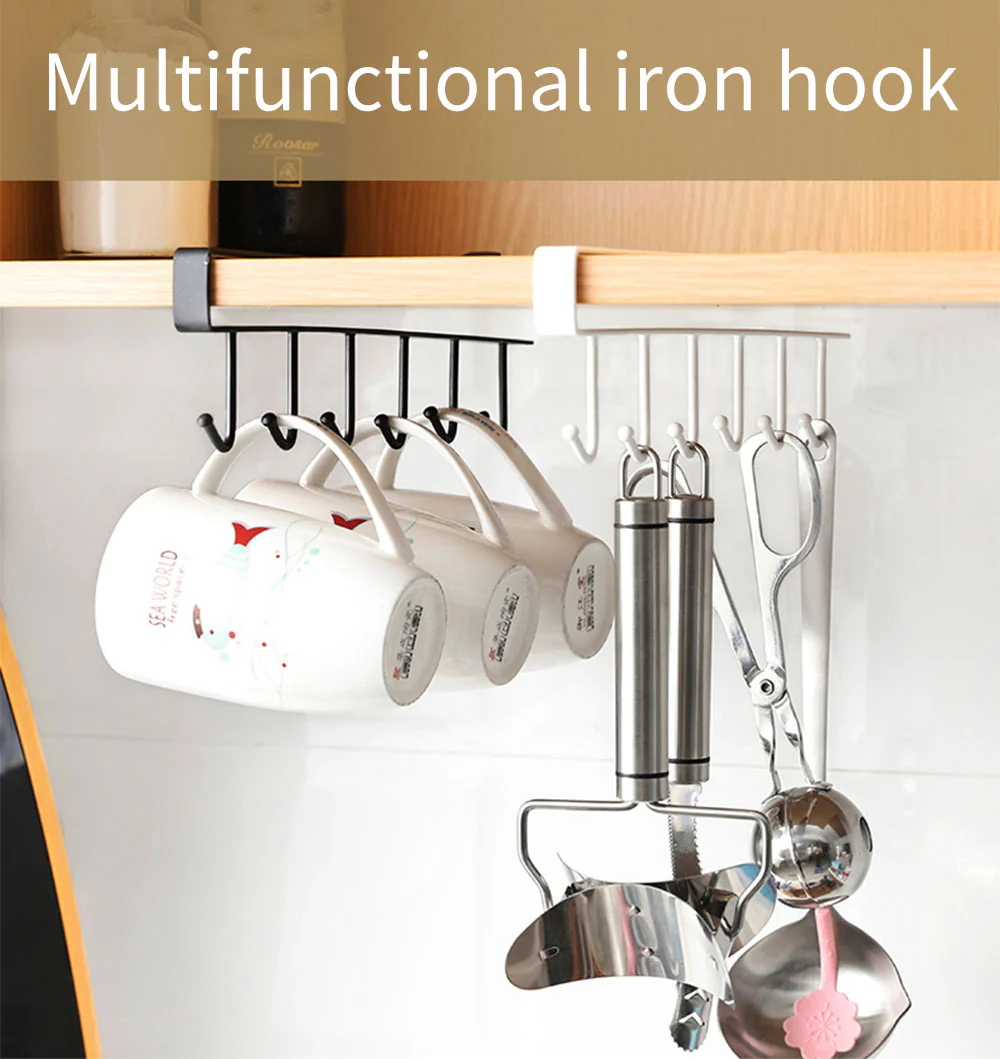 Kitchen Under Cabinet Organizer Hook Rack - Image 5