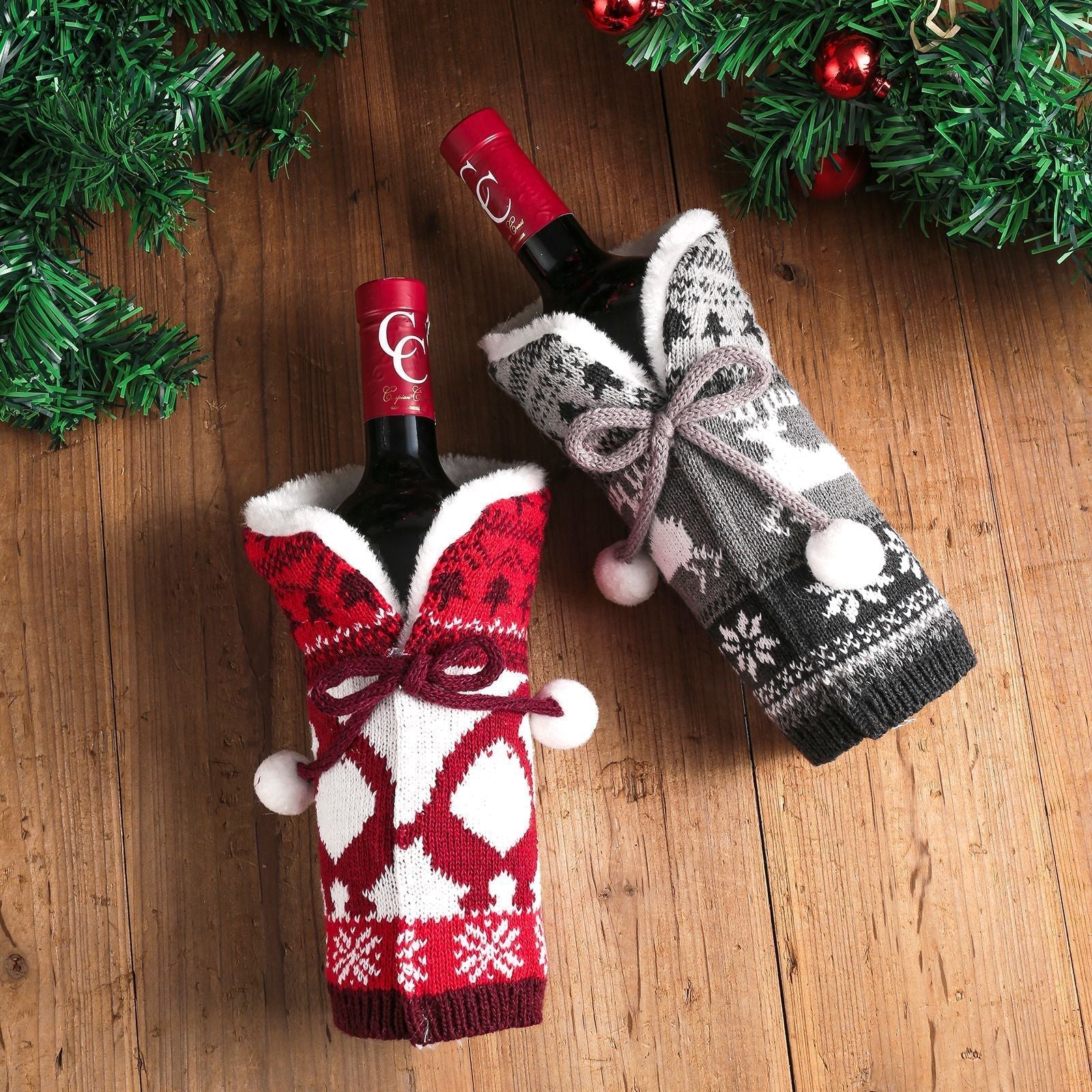 Knitted Christmas Bottle Cover - Image 4