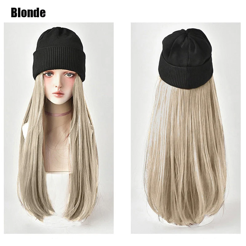 Knitted Long Hair Wig Beanie - Image 15