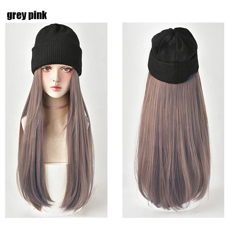Knitted Long Hair Wig Beanie - Image 17