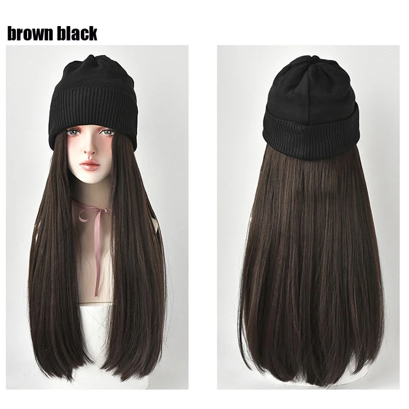 Knitted Long Hair Wig Beanie - Image 18
