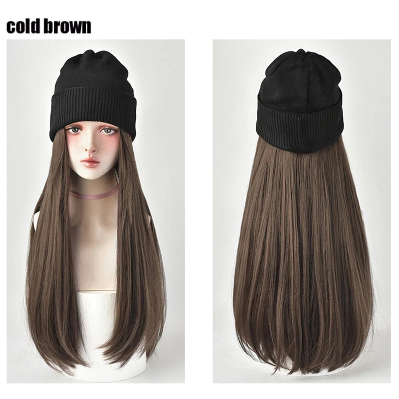 Knitted Long Hair Wig Beanie - Image 20