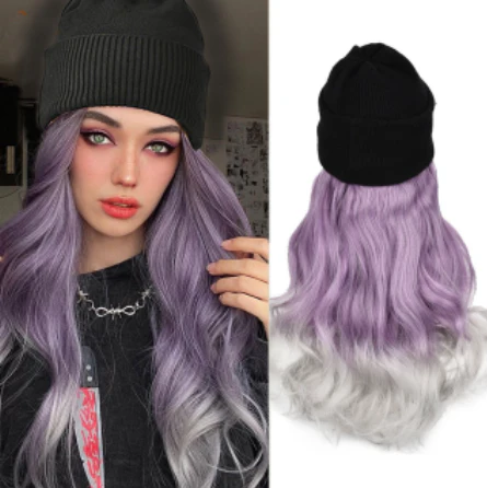 Knitted Long Hair Wig Beanie - Image 22