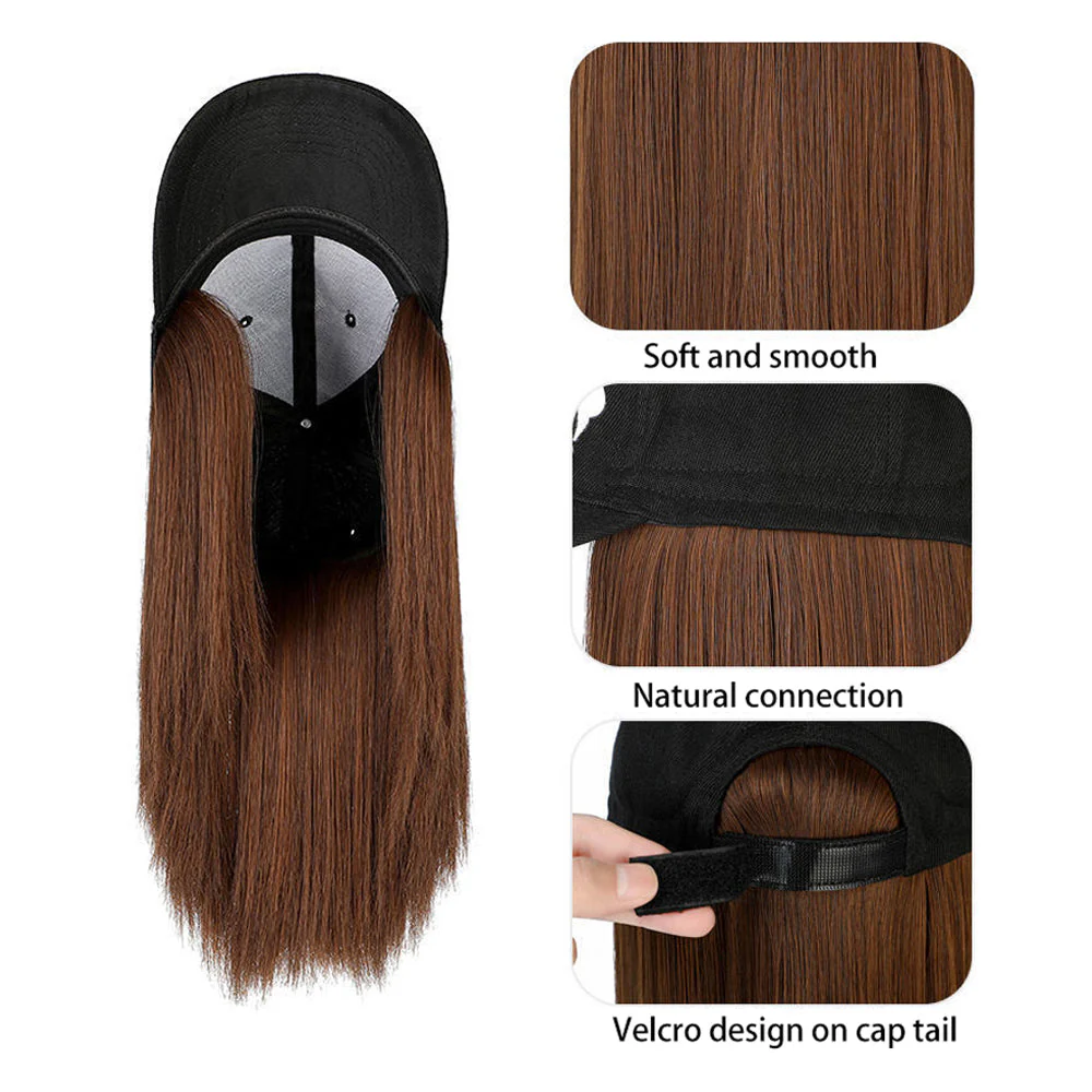 Knitted Long Hair Wig Beanie - Image 3