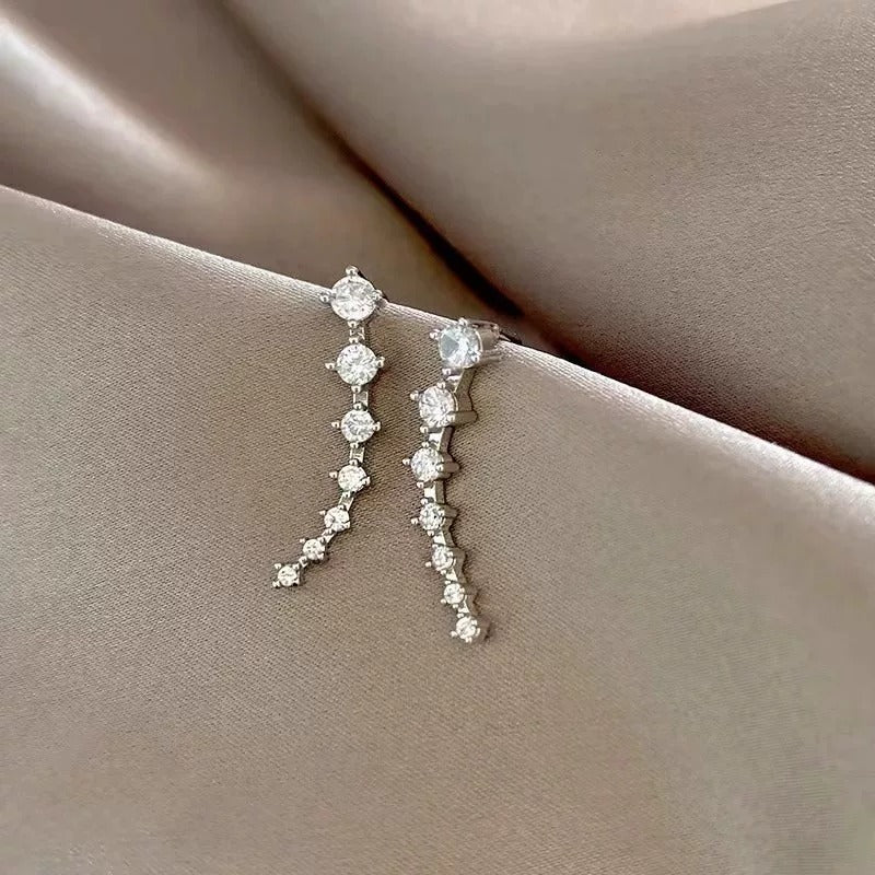 Korean Shiny Zircon Crystal Earrings - Image 2