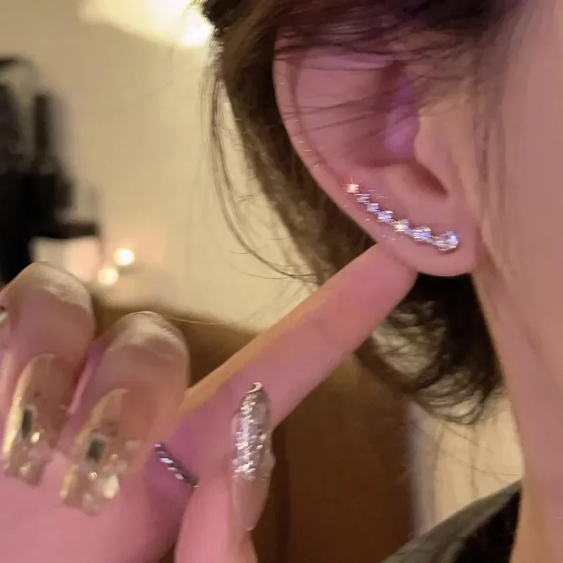 Korean Shiny Zircon Crystal Earrings - Image 6