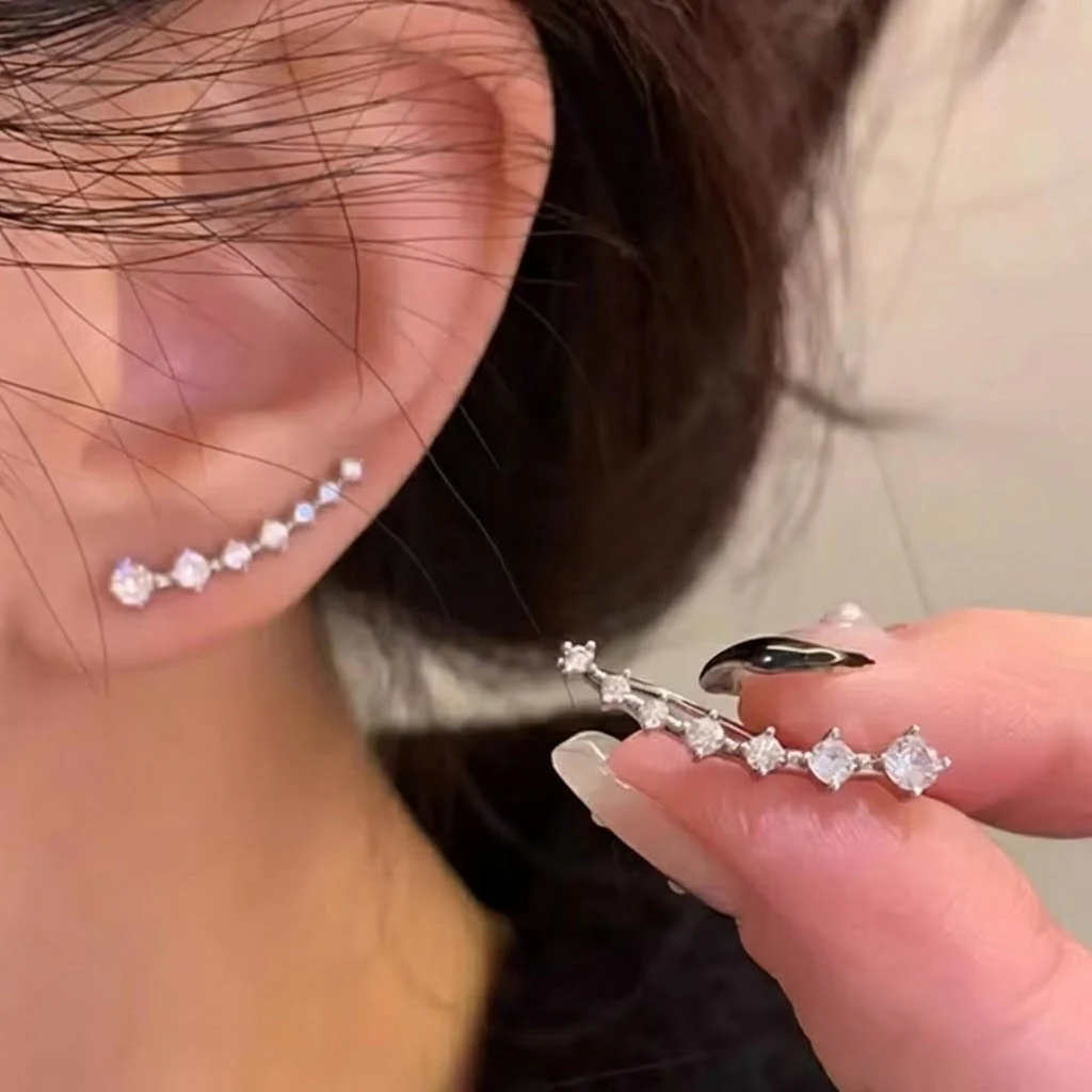 Korean Shiny Zircon Crystal Earrings - Image 8