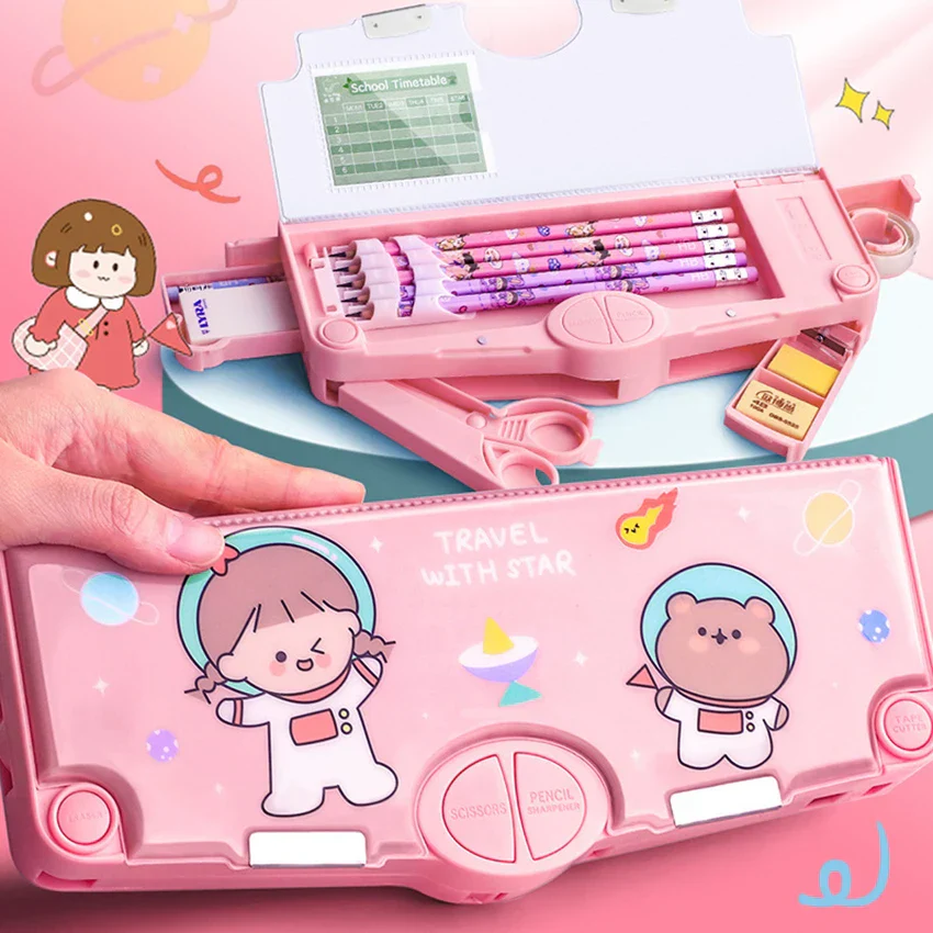 Korean Style Cute Multifunctional Kids Pencil Case - Image 2