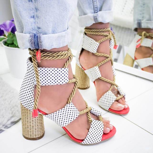 Lace Up Colorful Gladiator Sandals - Image 6