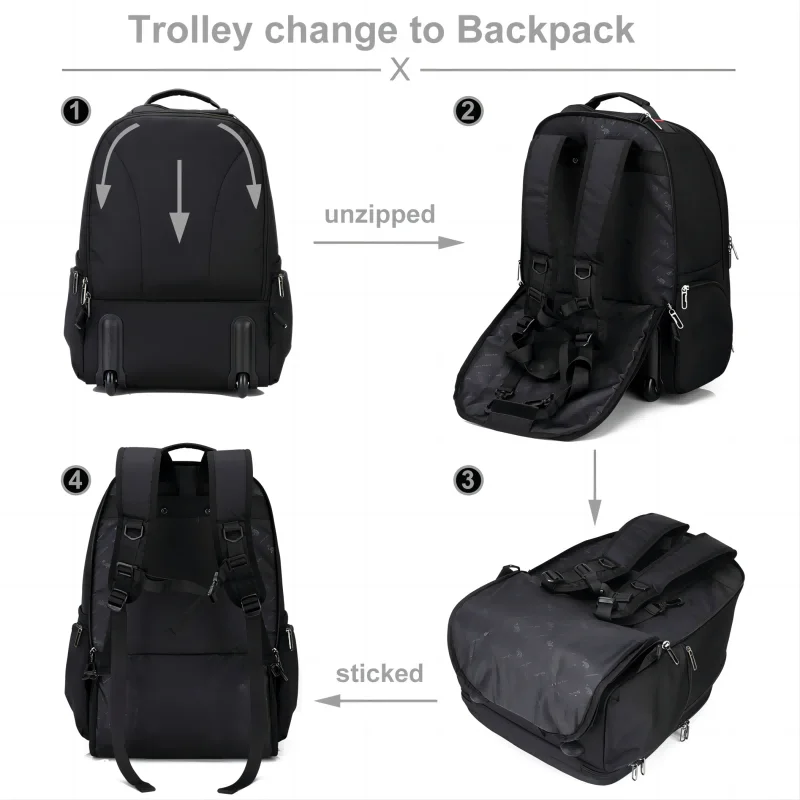 Large Capacity Comfortable Business Travel Trolley Backpack - Image 3