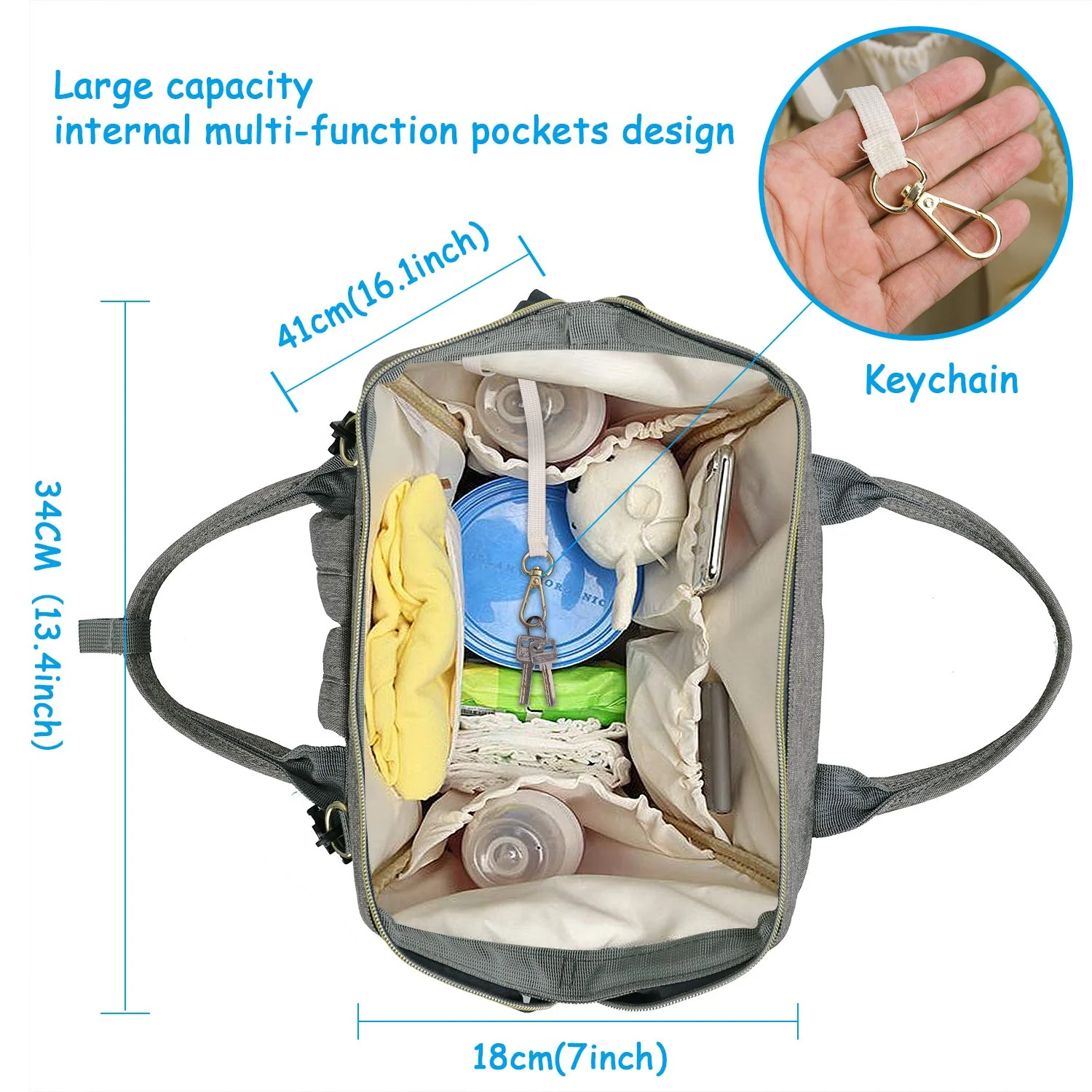 Large Capacity USB Mom Baby Diaper Backpack - Image 5