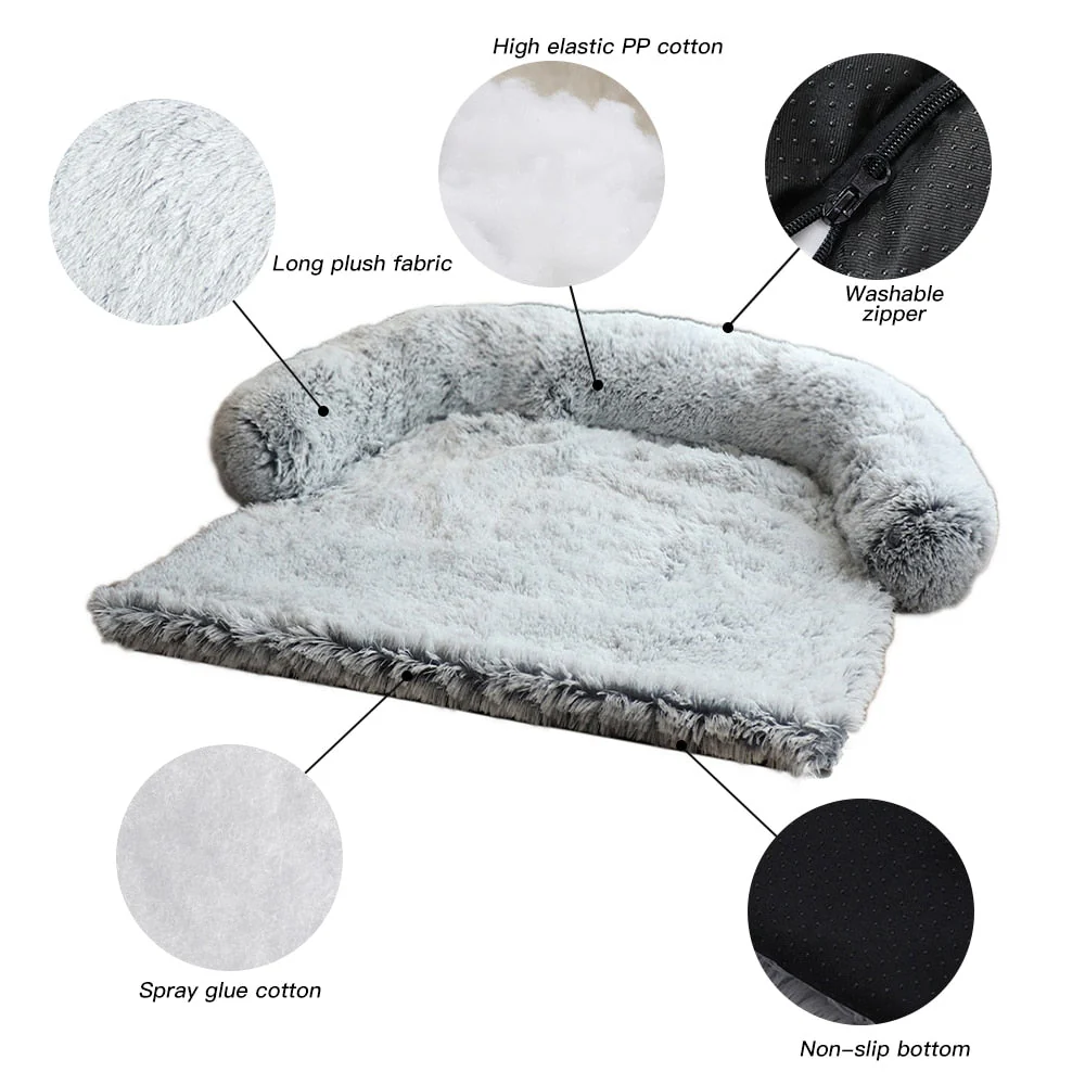 Large Pet Plush Sofa Cover Bed - Image 11