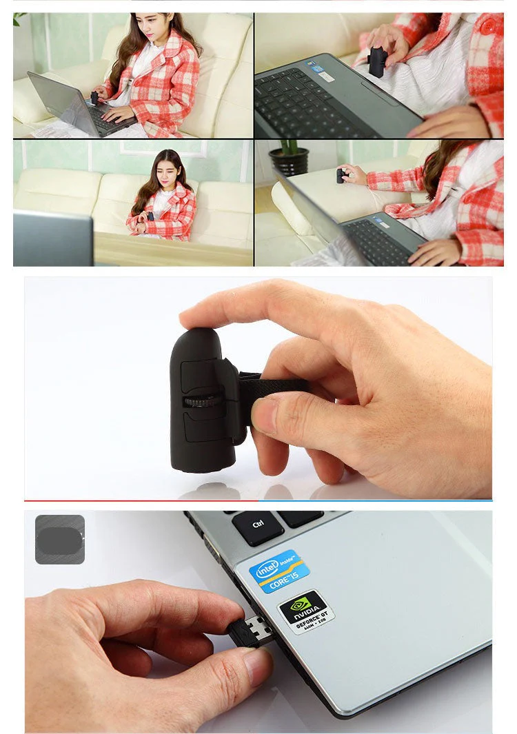 Lazy Mini USB Bluetooth Finger Mouse - Image 3