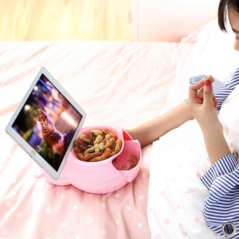 Lazy Snack Bowl with Phone Holder - Image 2