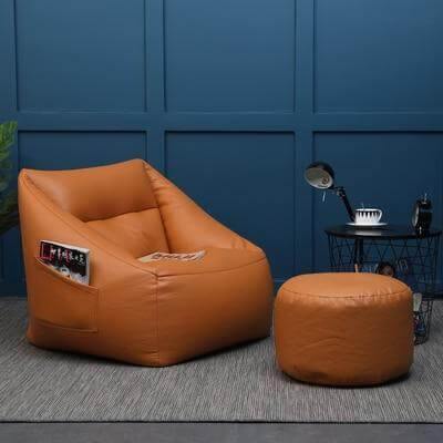 Lazy Sofa Leather Bean Bag - Image 12