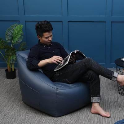 Lazy Sofa Leather Bean Bag - Image 16
