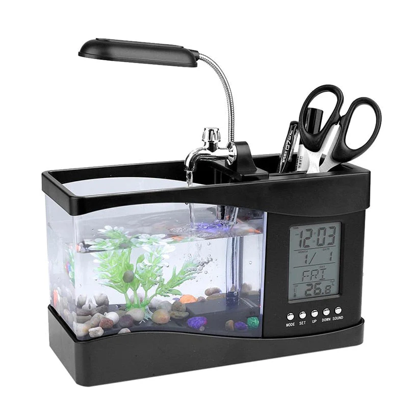 LCD Clock Mini Fish Tank Aquarium - Image 10