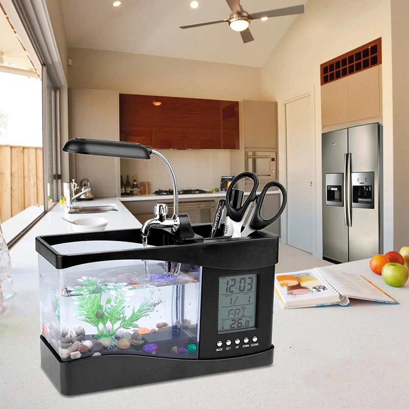 LCD Clock Mini Fish Tank Aquarium - Image 7