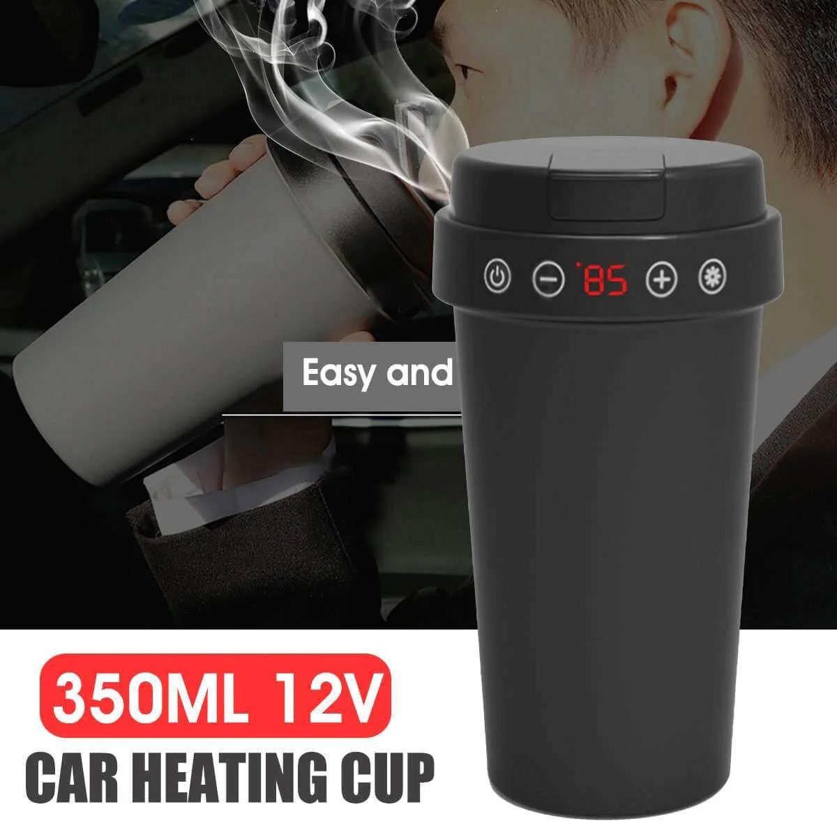 LCD Display Stainless Steel Car Electric Thermos - Image 3