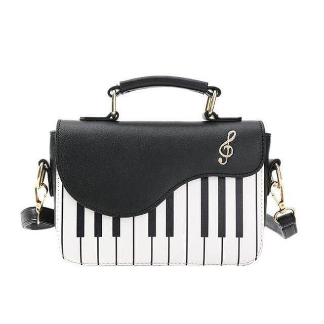 Leather Crossbody Piano Pattern Handbag - Image 5