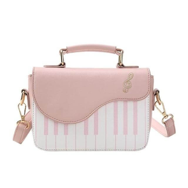 Leather Crossbody Piano Pattern Handbag - Image 6