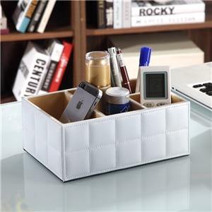 Leather Desktop Laptop Storage Organizer - Image 3