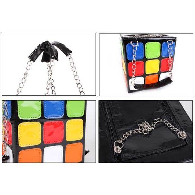 Leather Durable Cube Handbag - Image 2