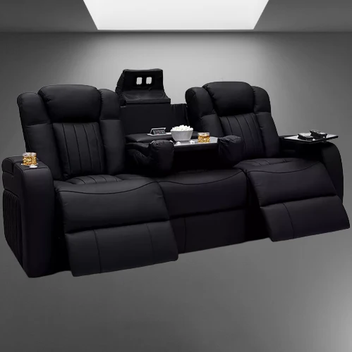 Leather Electric Power Reclining Cinema Sofa - Image 3