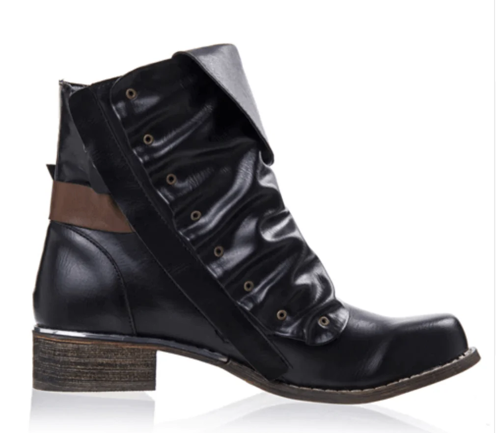 Leather Flat Ankle Winter Boots - Image 5