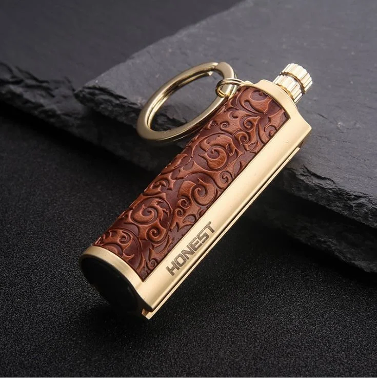 Leather Keychain Metal Match Inferno Lighter - Image 6