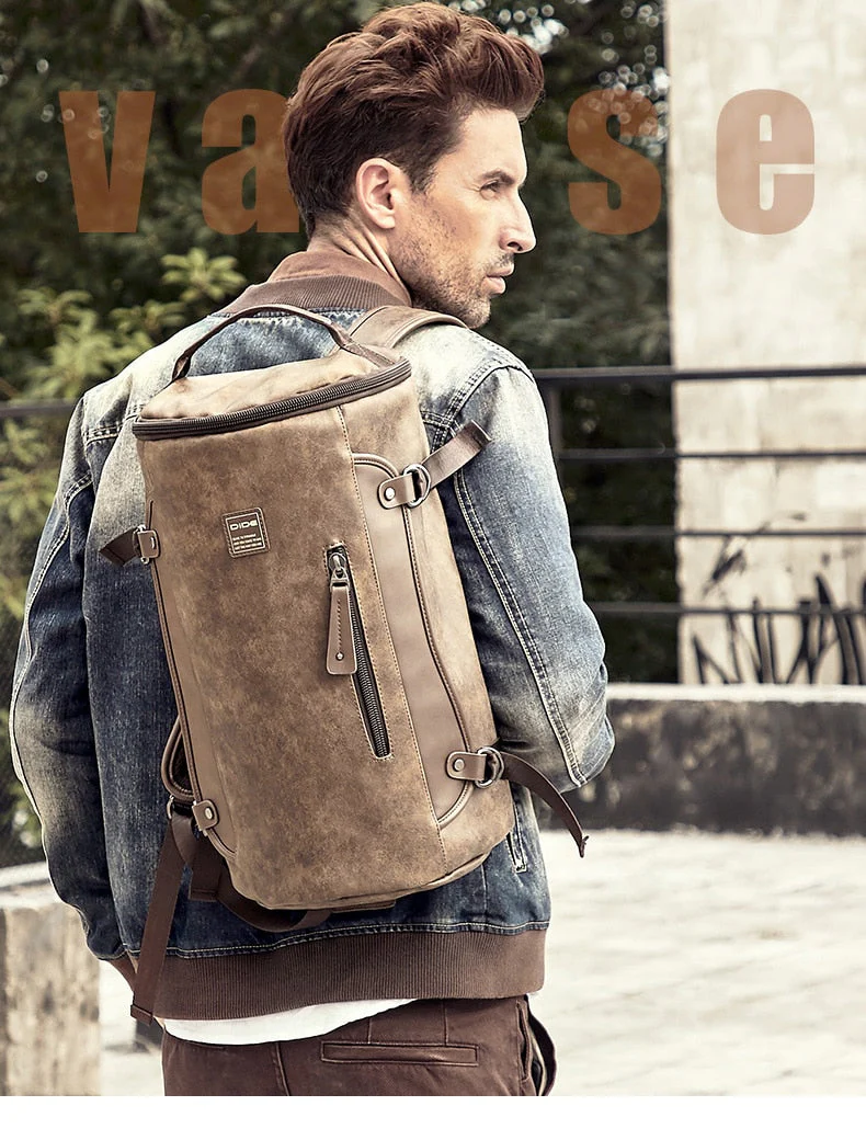 Leather Simple Style Vintage Men's Backpack - Image 2