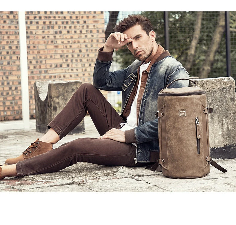 Leather Simple Style Vintage Men's Backpack - Image 5