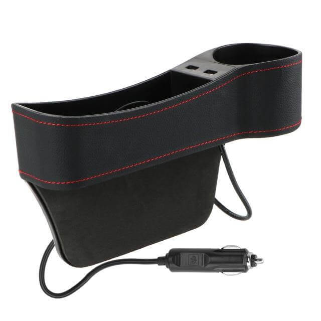 Leather USB Charger Car Seat Gap Organizer - Image 10