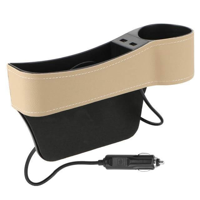 Leather USB Charger Car Seat Gap Organizer - Image 7