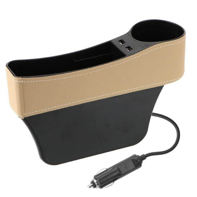 Leather USB Charger Car Seat Gap Organizer - Image 8