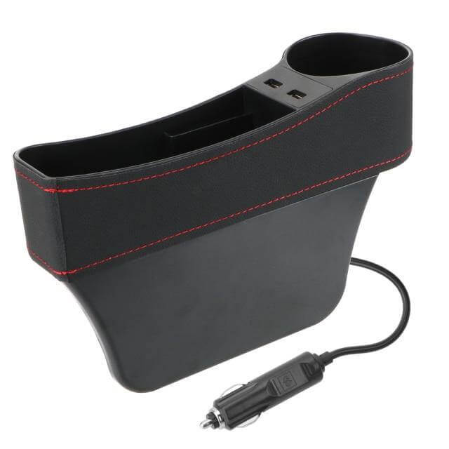 Leather USB Charger Car Seat Gap Organizer - Image 9