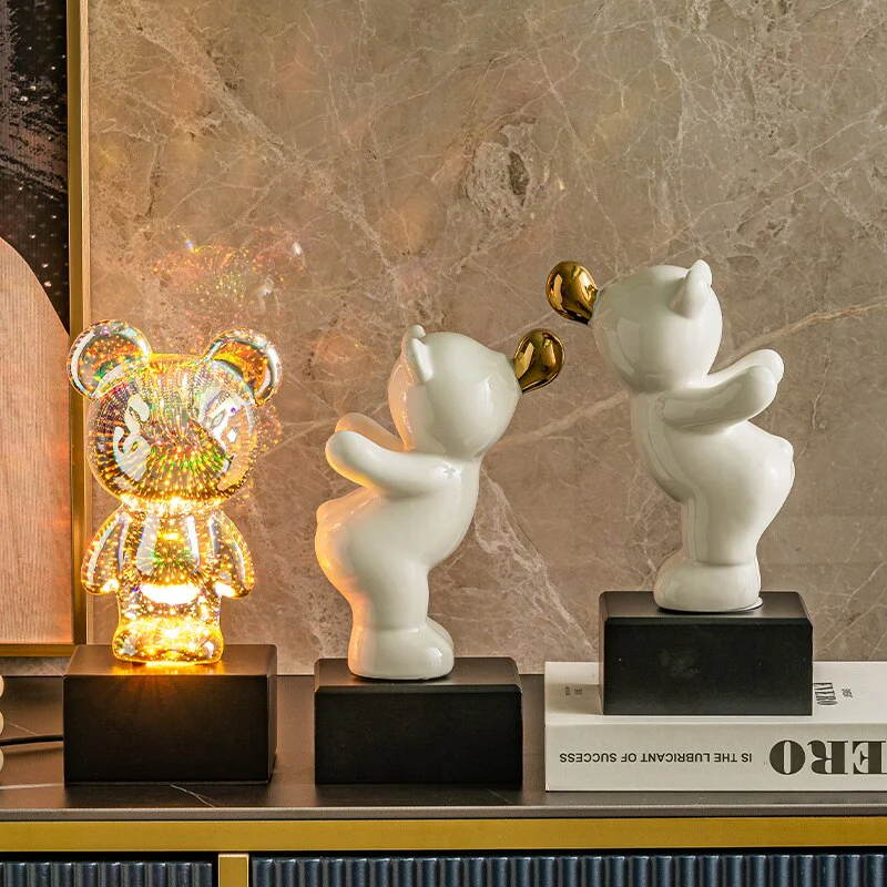 LED Bear Fireworks Night Lamp - Image 5